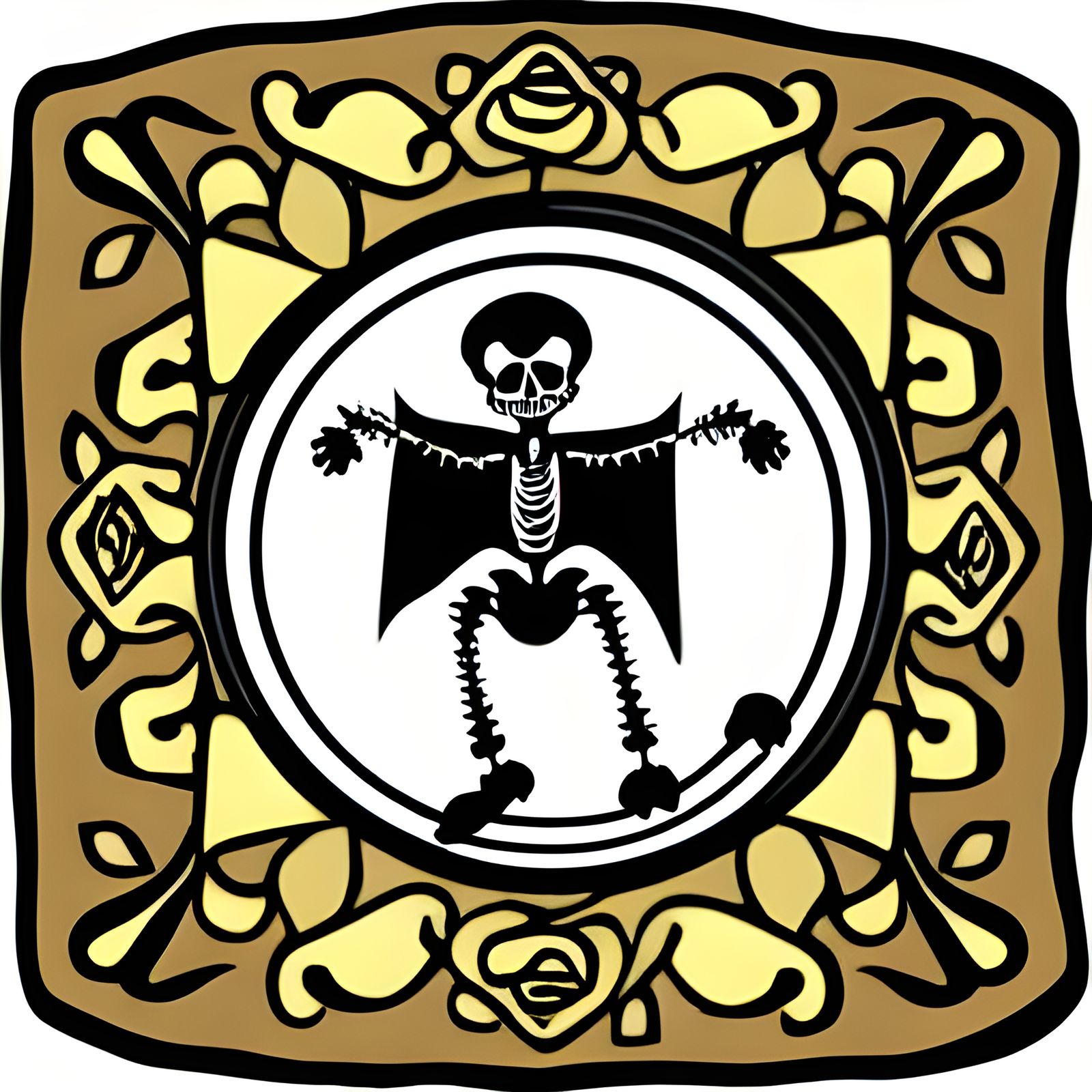 Dancing Skeletons in Jose Guadalupe Style