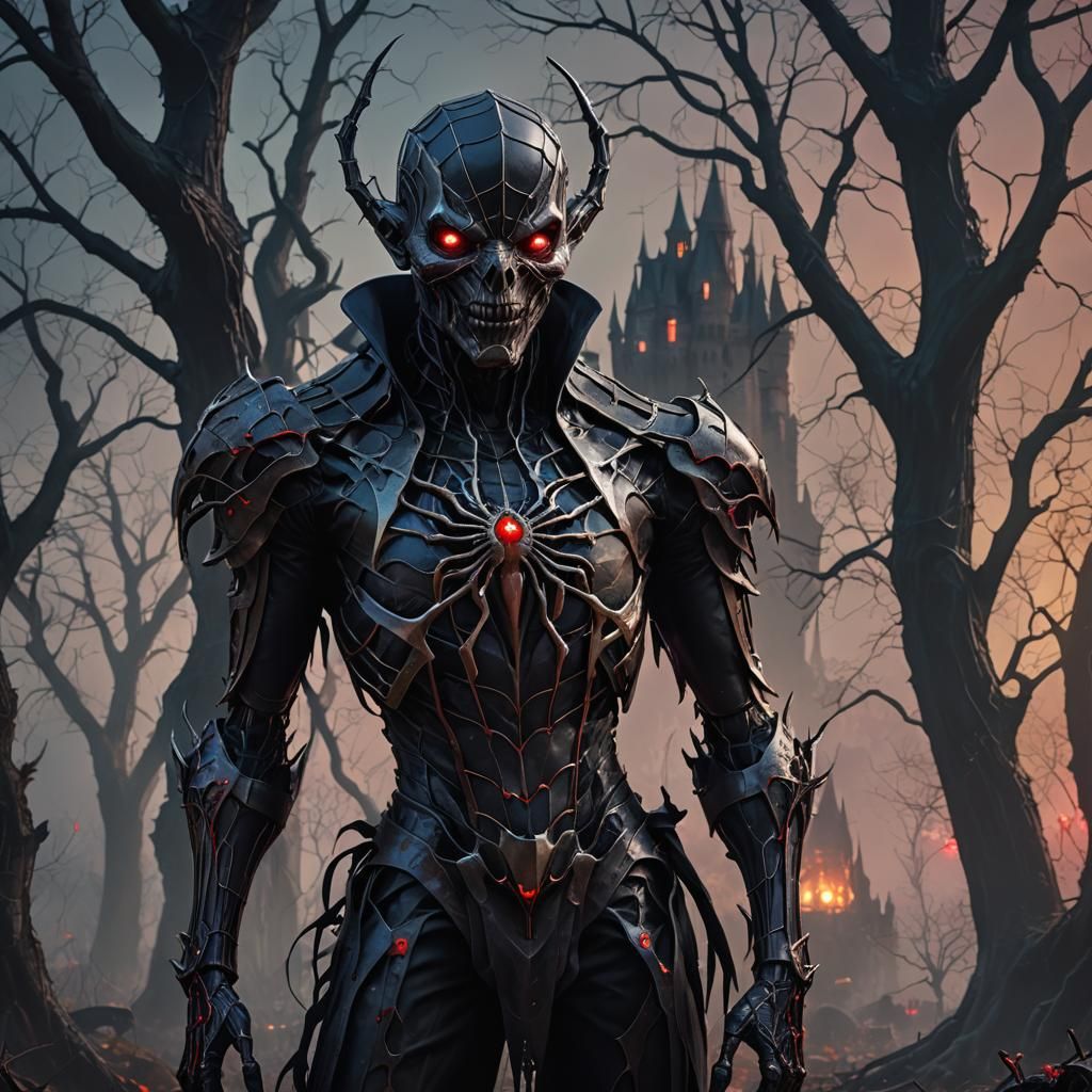 A hauntingly beautiful cinematic portrait of a vampire necro...