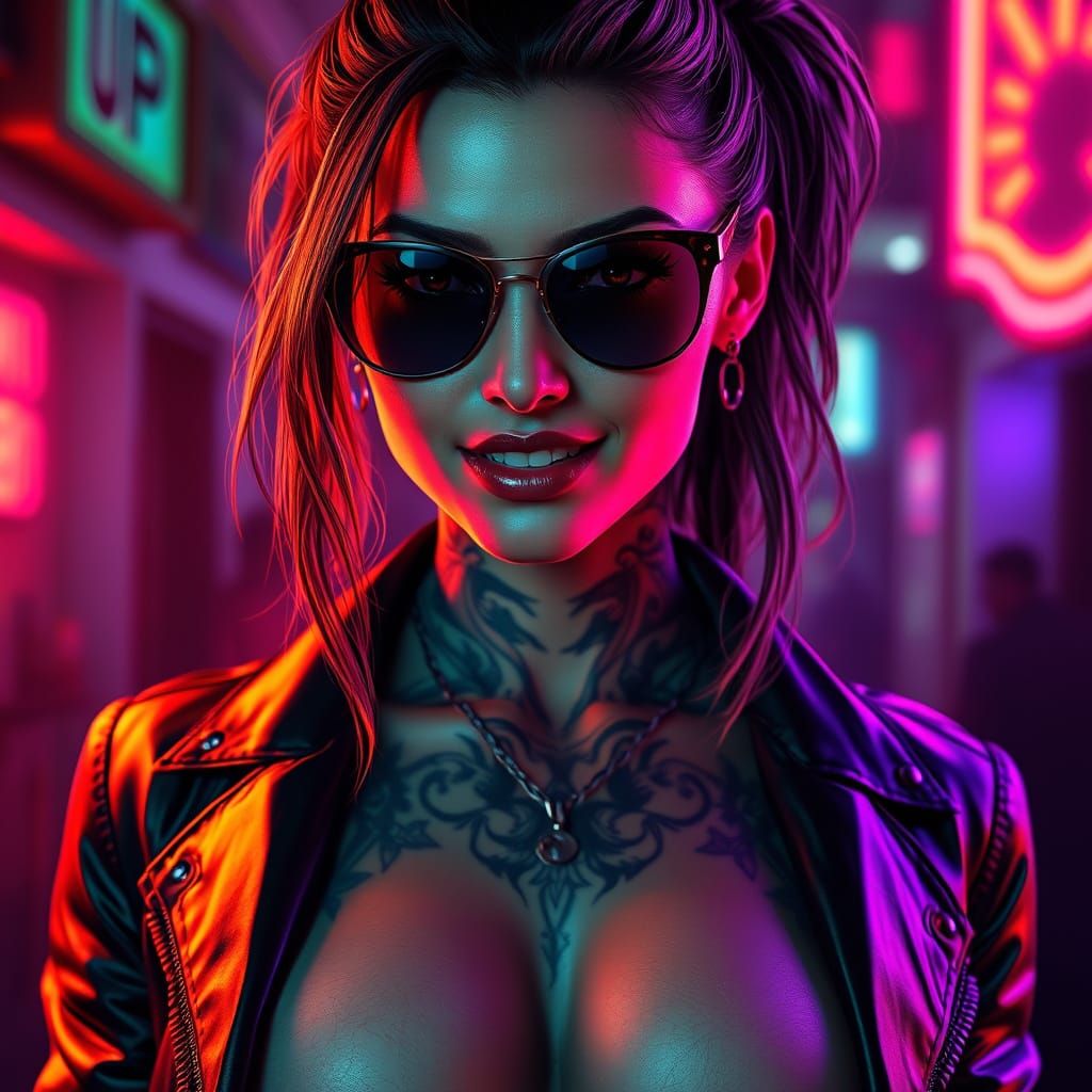 Epic Hyper-Realistic Portrait of a Confident Female Assassin...