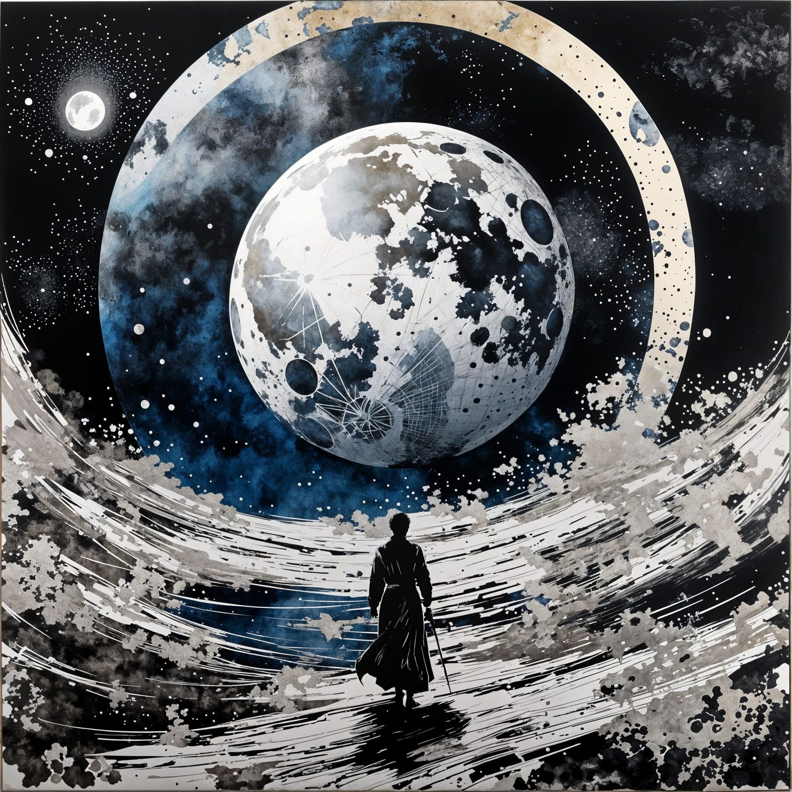 Lunar Eclipse in Graphic Novel Style