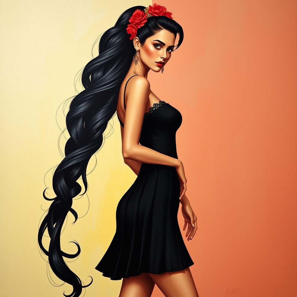 Latina Queen in Vibrant Latin American Style