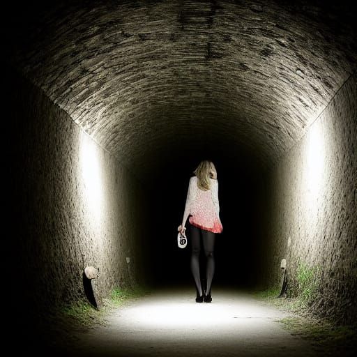 Mysterious Tunnel with Woman