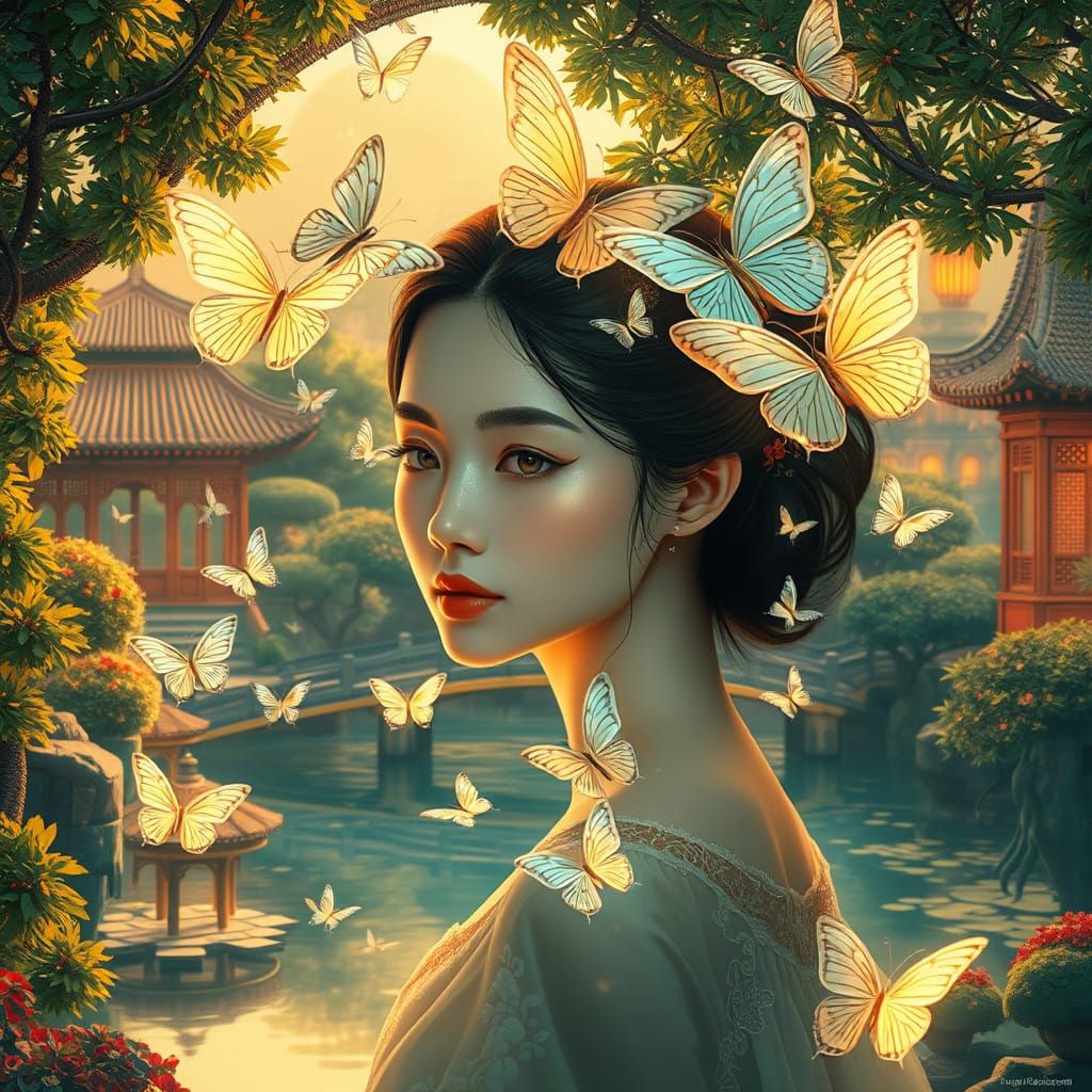 Ethereal Beauty in Majestic Chinese Garden