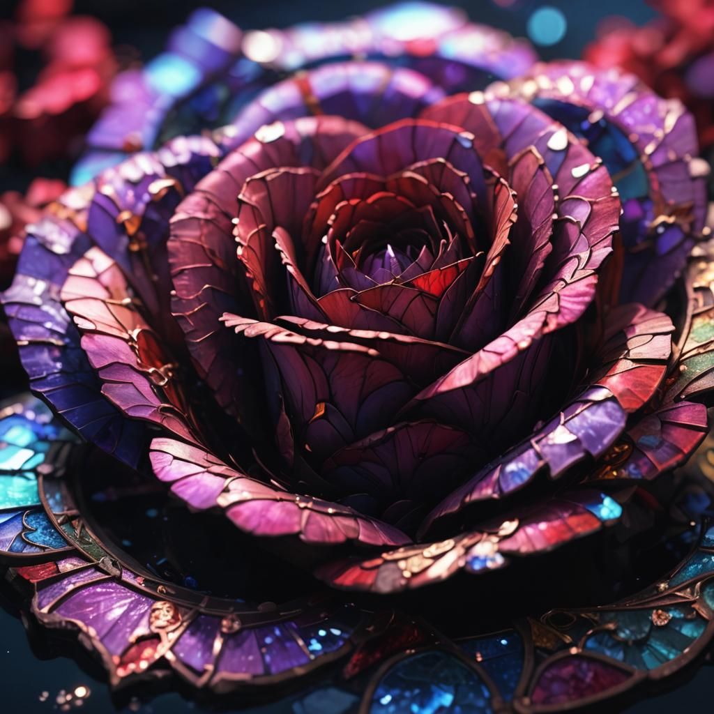 Stained Glass Rose: Fantasy Concept Art