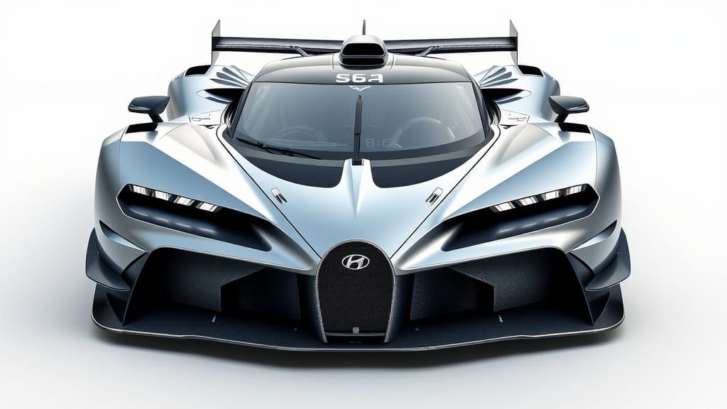 Futuristic Bugatti LMP1 Le Mans Car in 3D Rendered Style