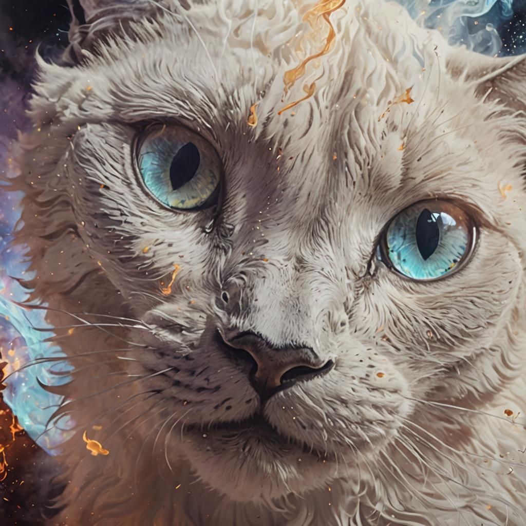 Mystical Cats in Fantasy Realm: Creation and Destruction