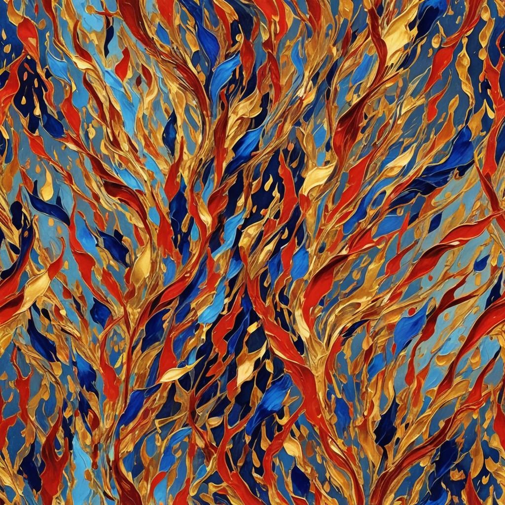 Abstract Flames Dance in a Colorful Spectacle