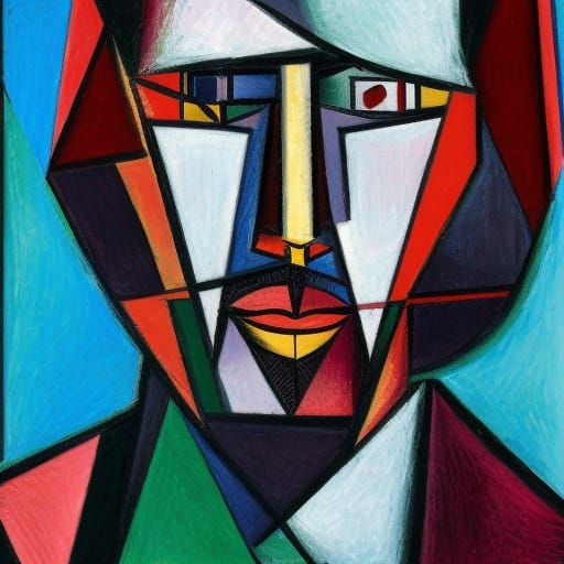 Keanu Reeves Cubist Portrait in Picasso Style