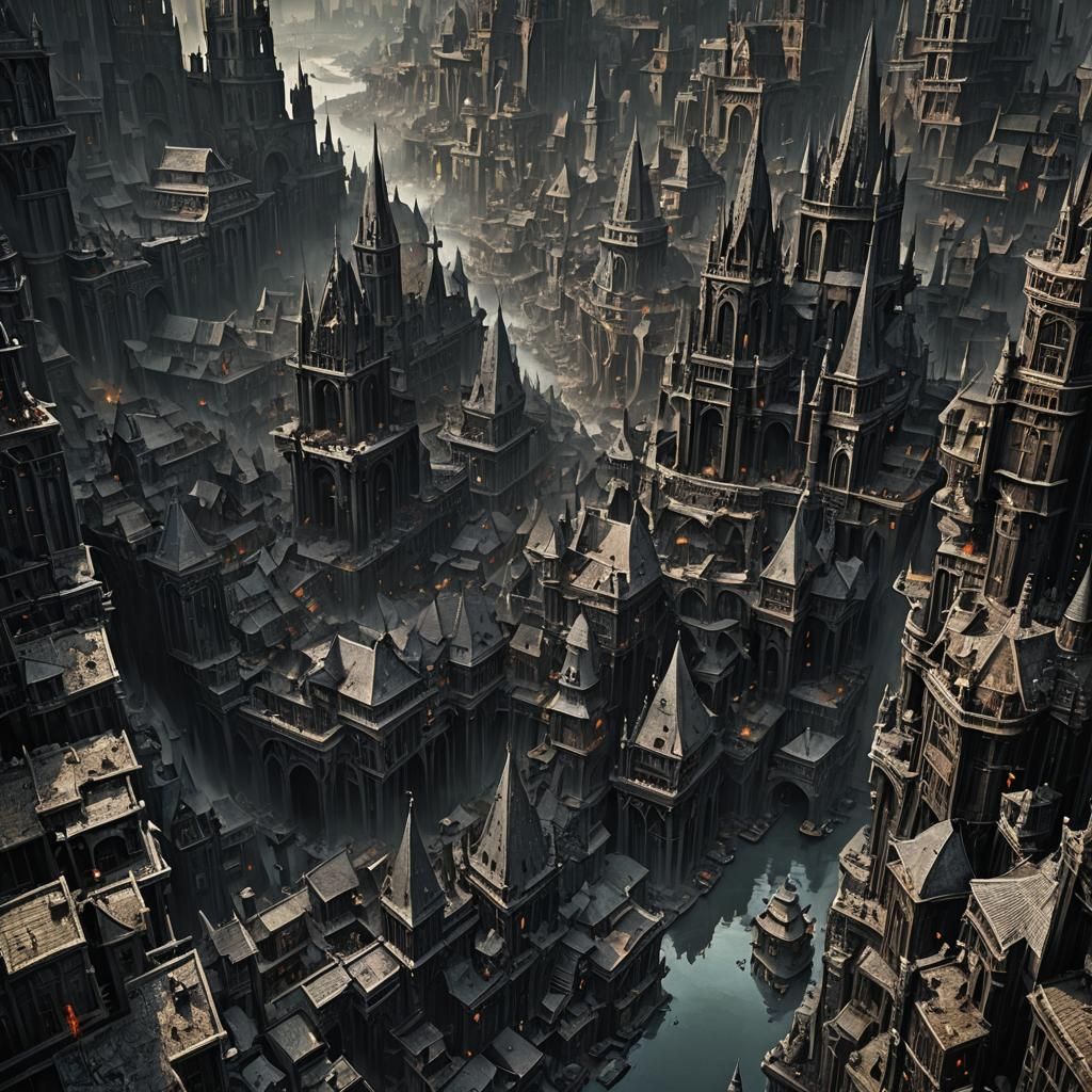 Epic Dark Fantasy Cityscape