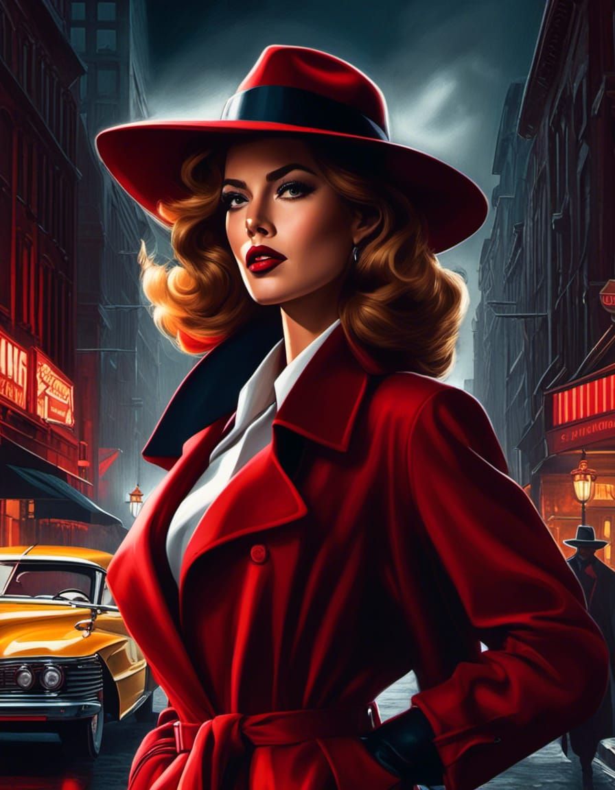 Carmen Sandiego in Film Noir Impressionism