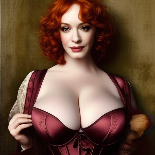 Christina Hendricks Portrait in Classical Painting Style