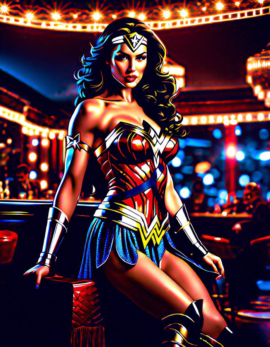 Wonder Woman Nightclub Photo in 8k