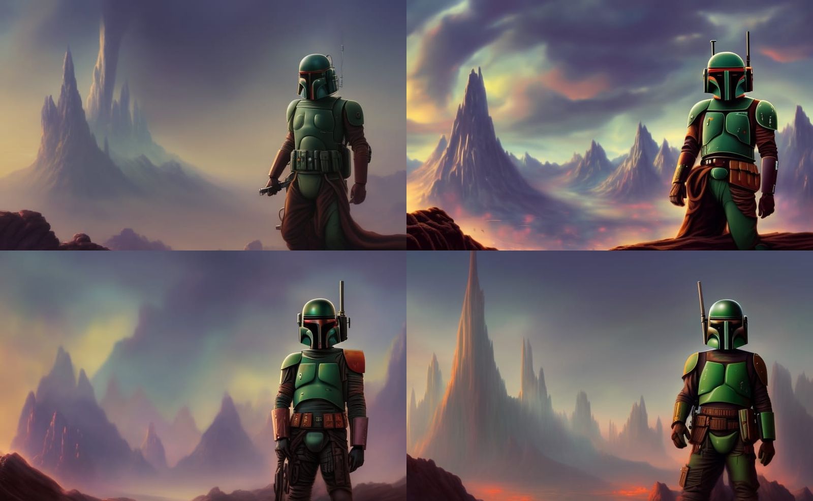 Boba Fett Fantasy Concept Art in 8k