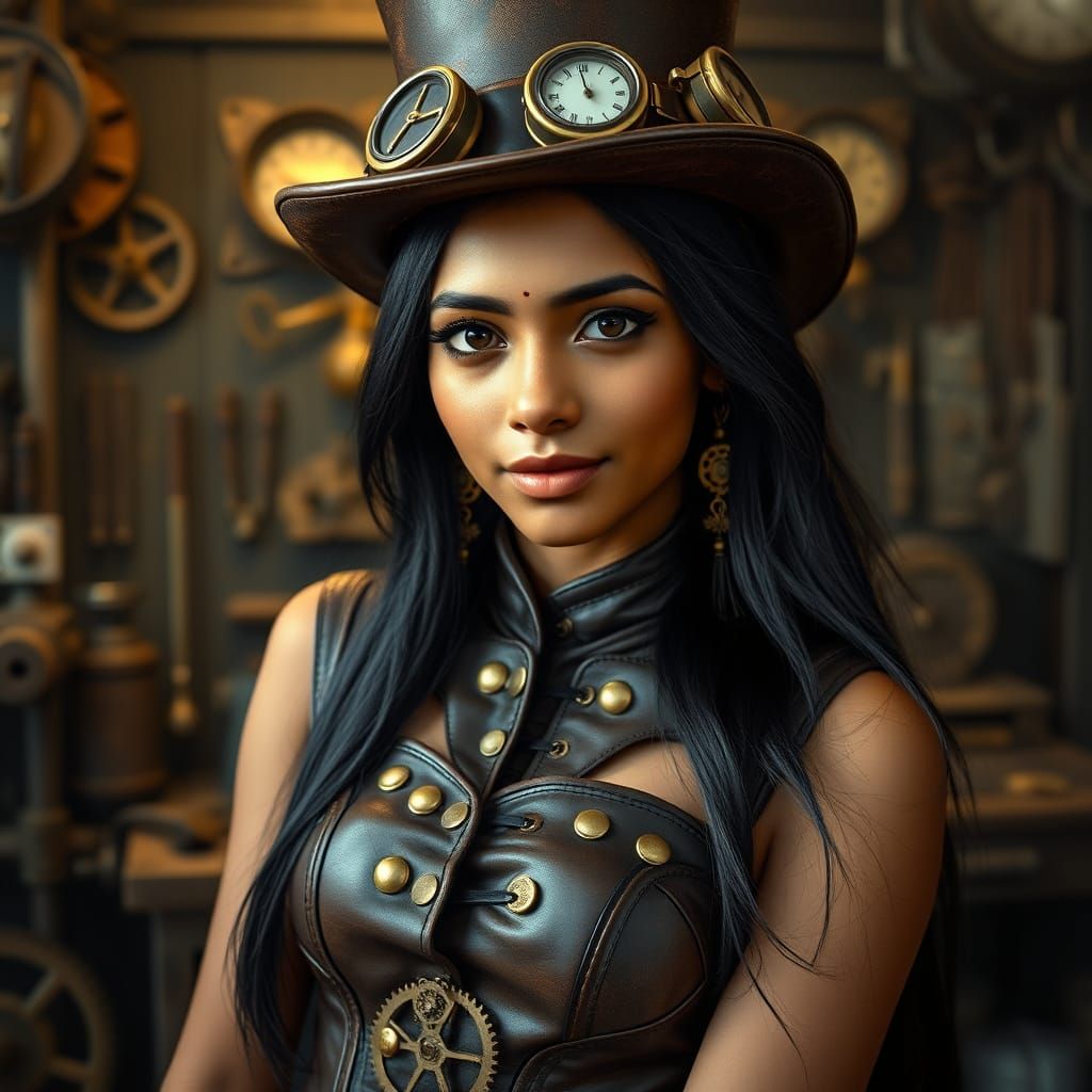 Steampunk Portrait of Sri Lankan Woman
