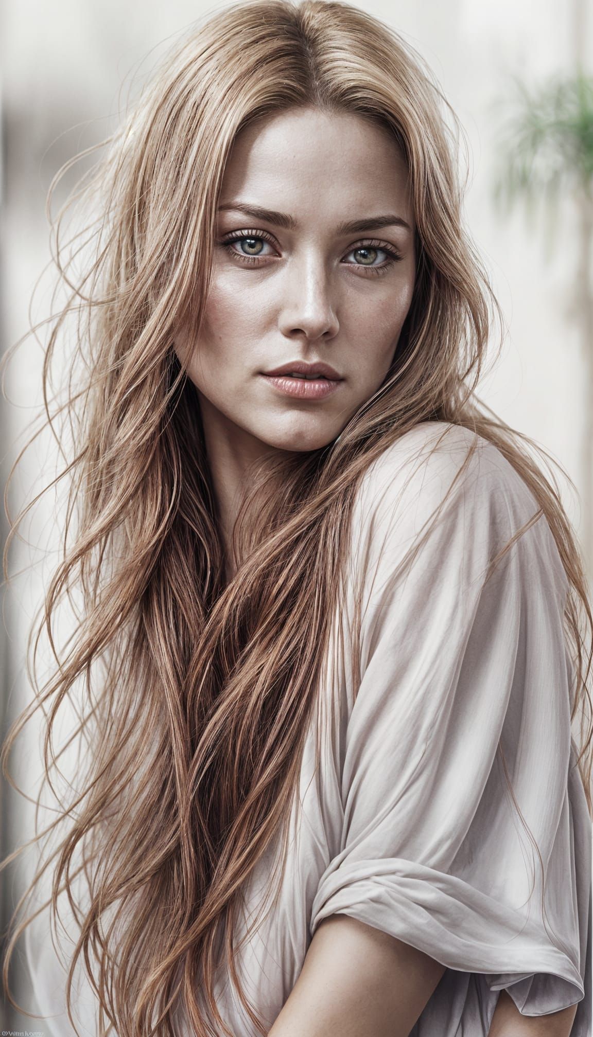 Elegant Woman in Pencil Sketch Style