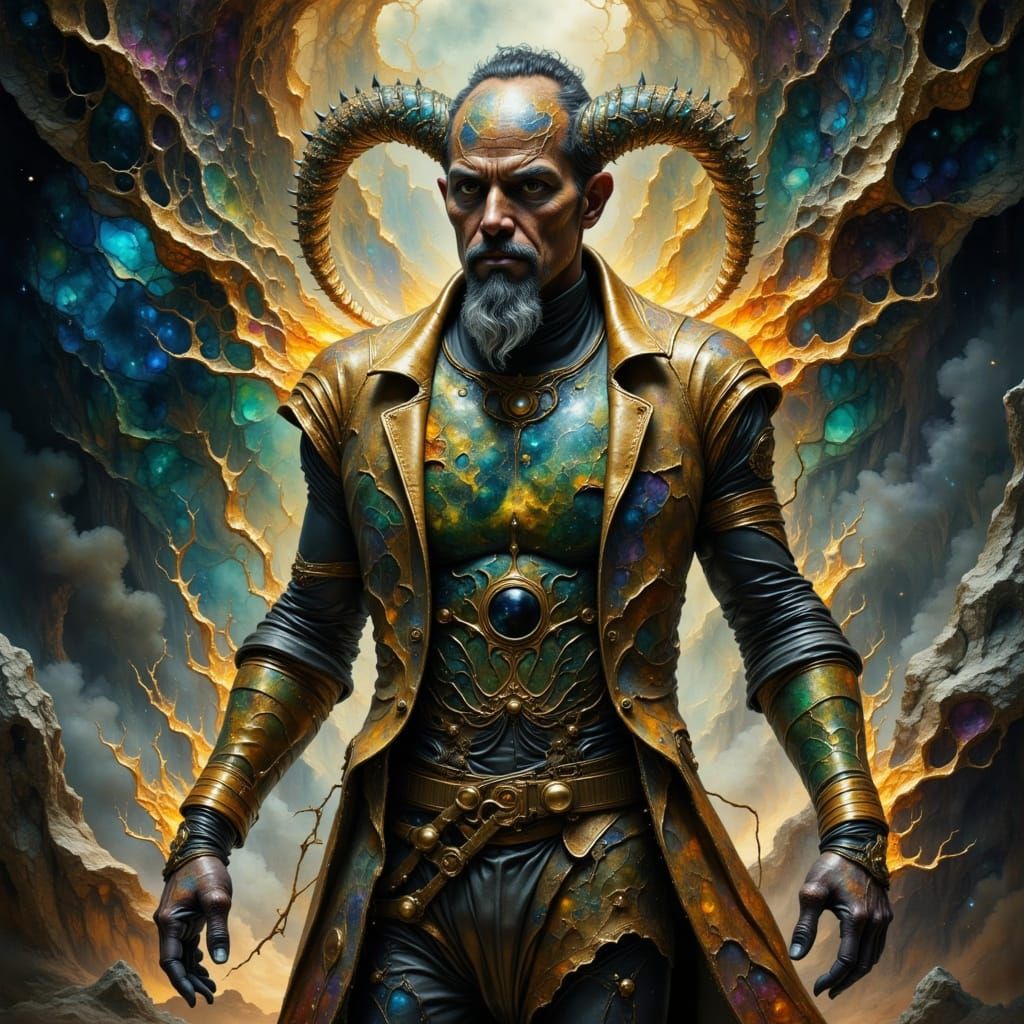 Hyperrealistic Rise of a Legendary Figure in Atmospheric HDR