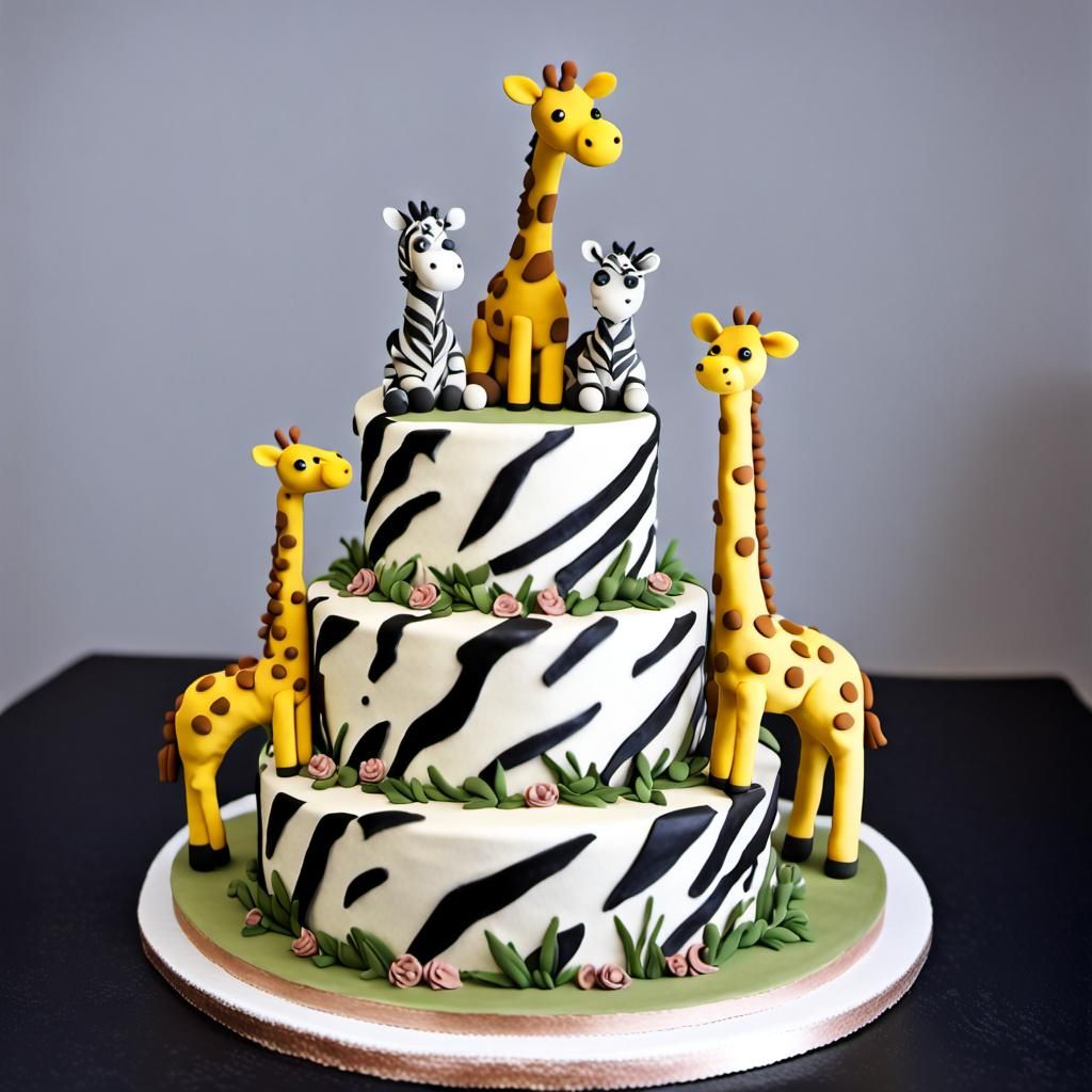 Zebra and Giraffe Cake #2