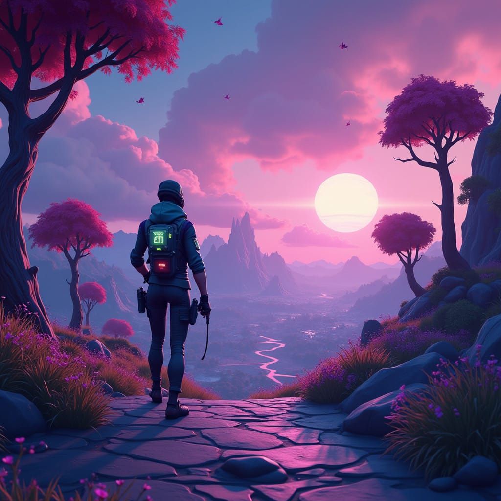 Ethereal Neon Dreams Fashion Show in a Reimagined Fortnite M...