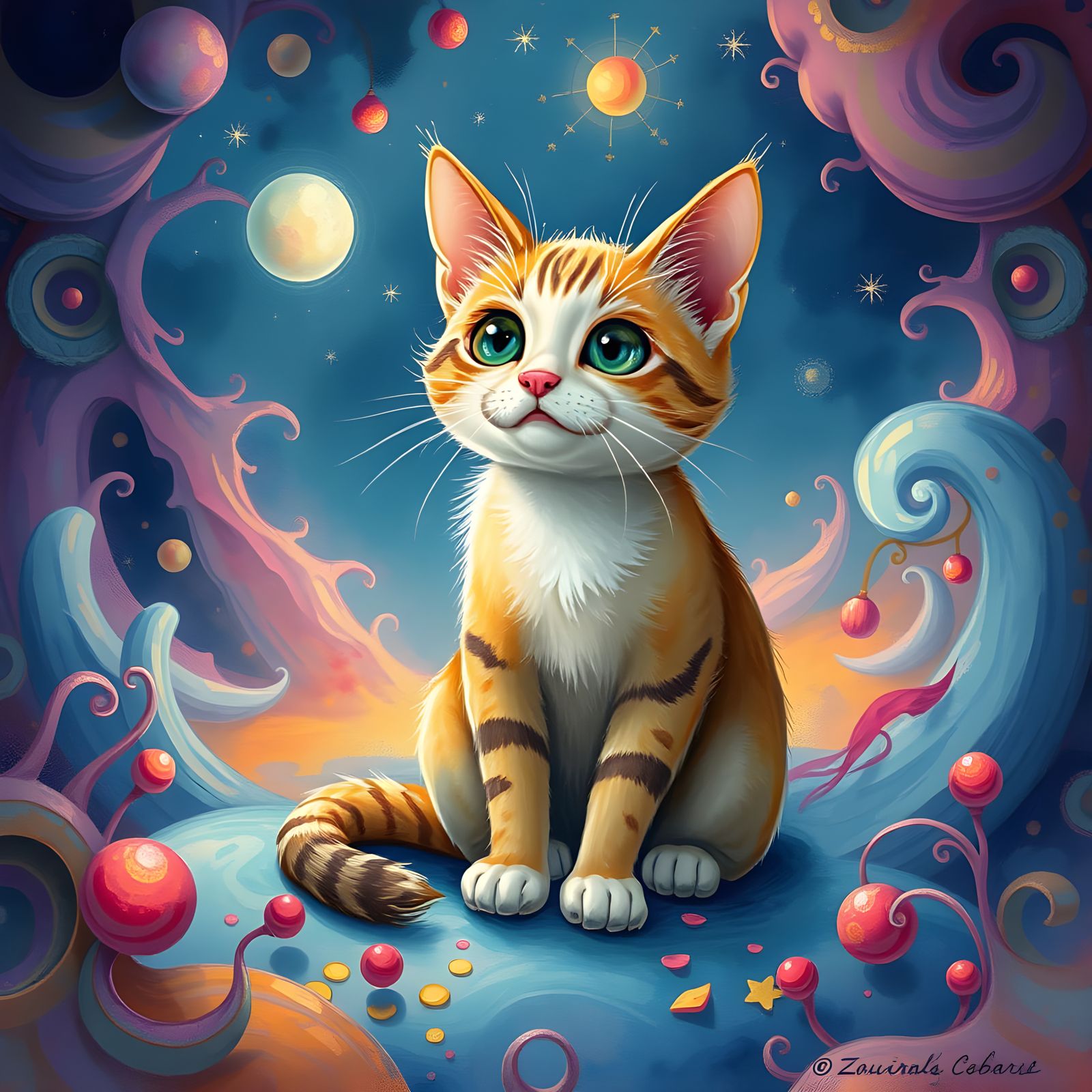 Whimsical Feline Abstractions