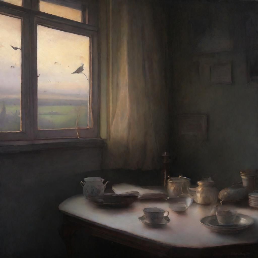 Gloomy Twilight Scene Generated by AI