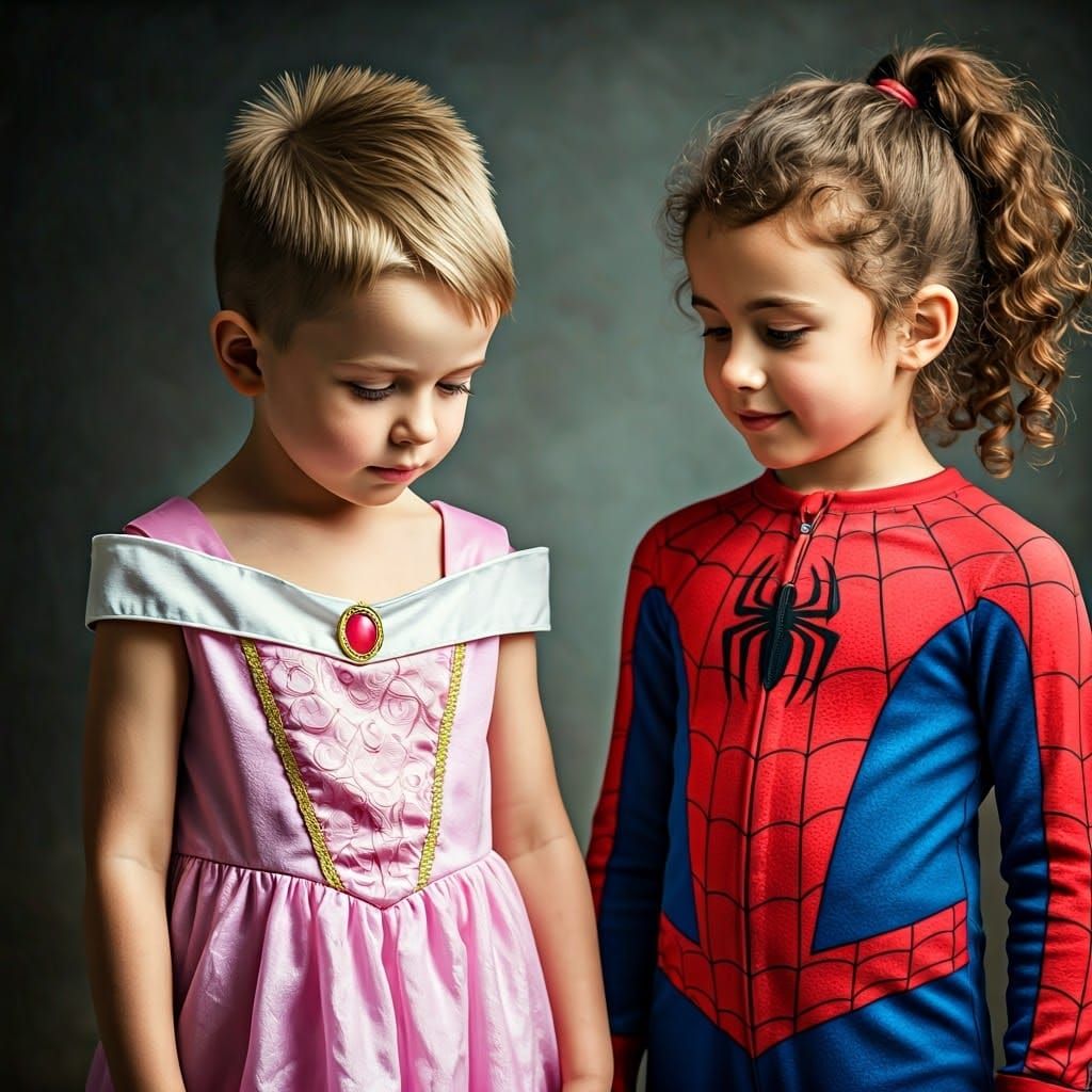 Hyperrealistic Photo of Boy in Princess Dress