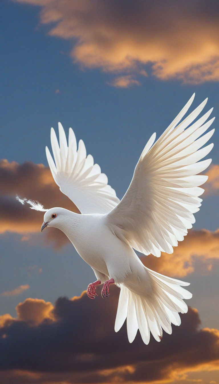 Elegant Dove Delivers High-Tech Gift in Serene Sky