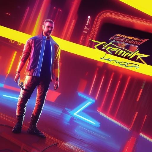 Neon Cyberpunk Cityscape in Futuristic 2099 Style