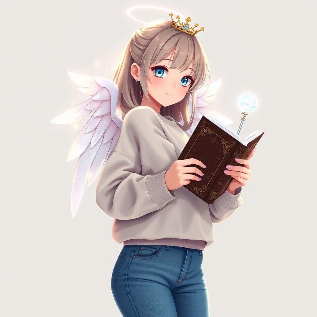 Dreamy Anime Girl in Whimsical Wonderland