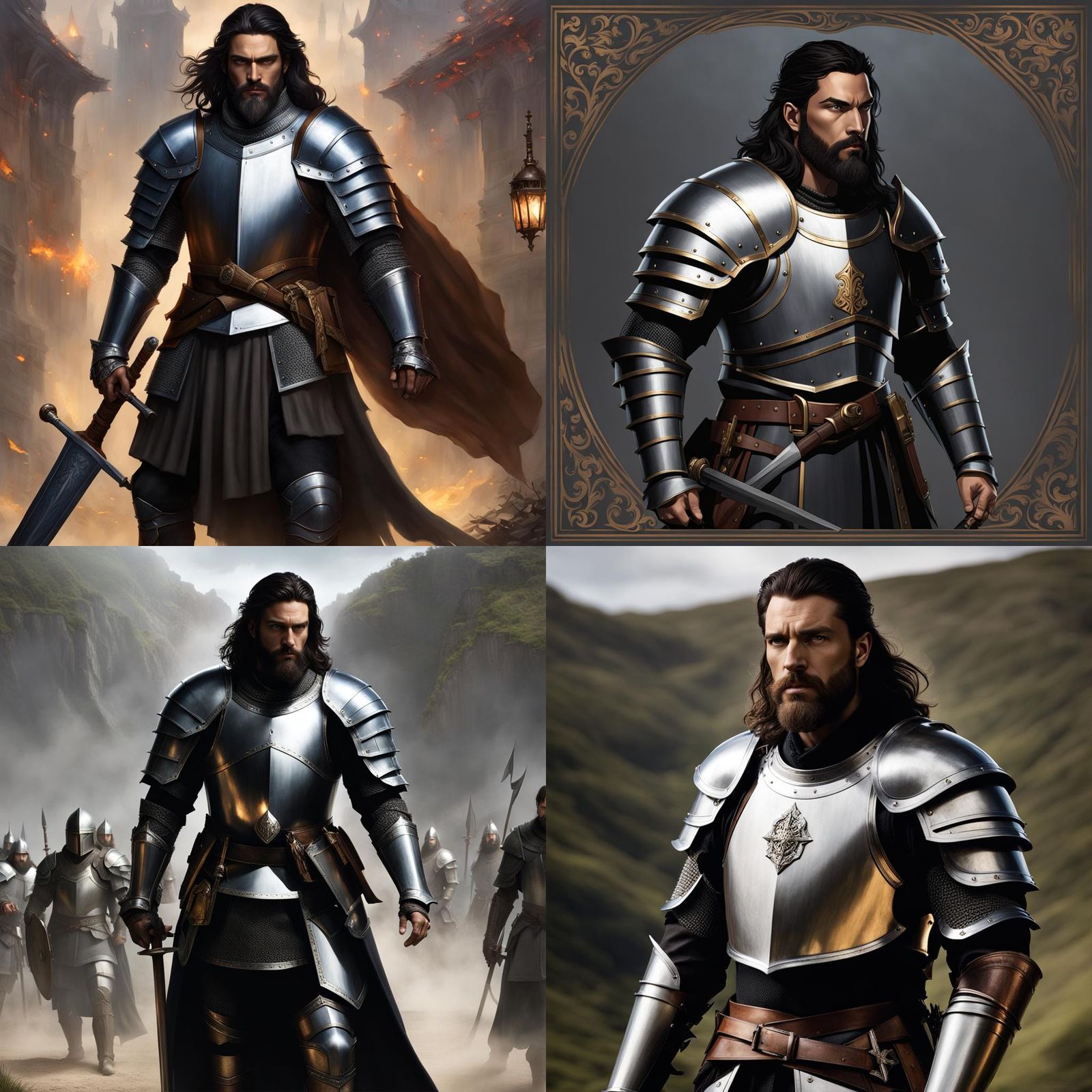 Fantasy Knight in Full Plate Armor