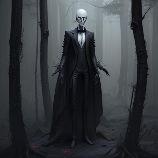 Slenderman in Detailed Matte Painting Style