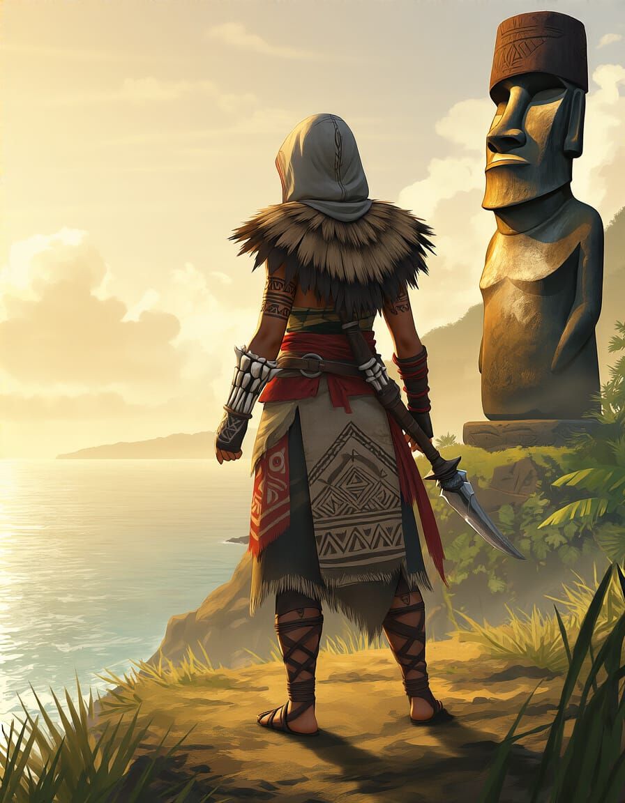 Polynesian Assassin in Assassin's Creed Style