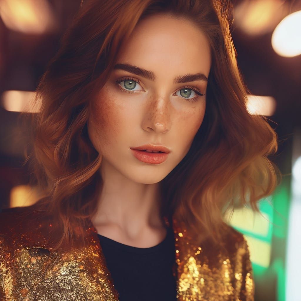 Sultry YouTuber Emits Blazing Aura in Cinematic Film Still