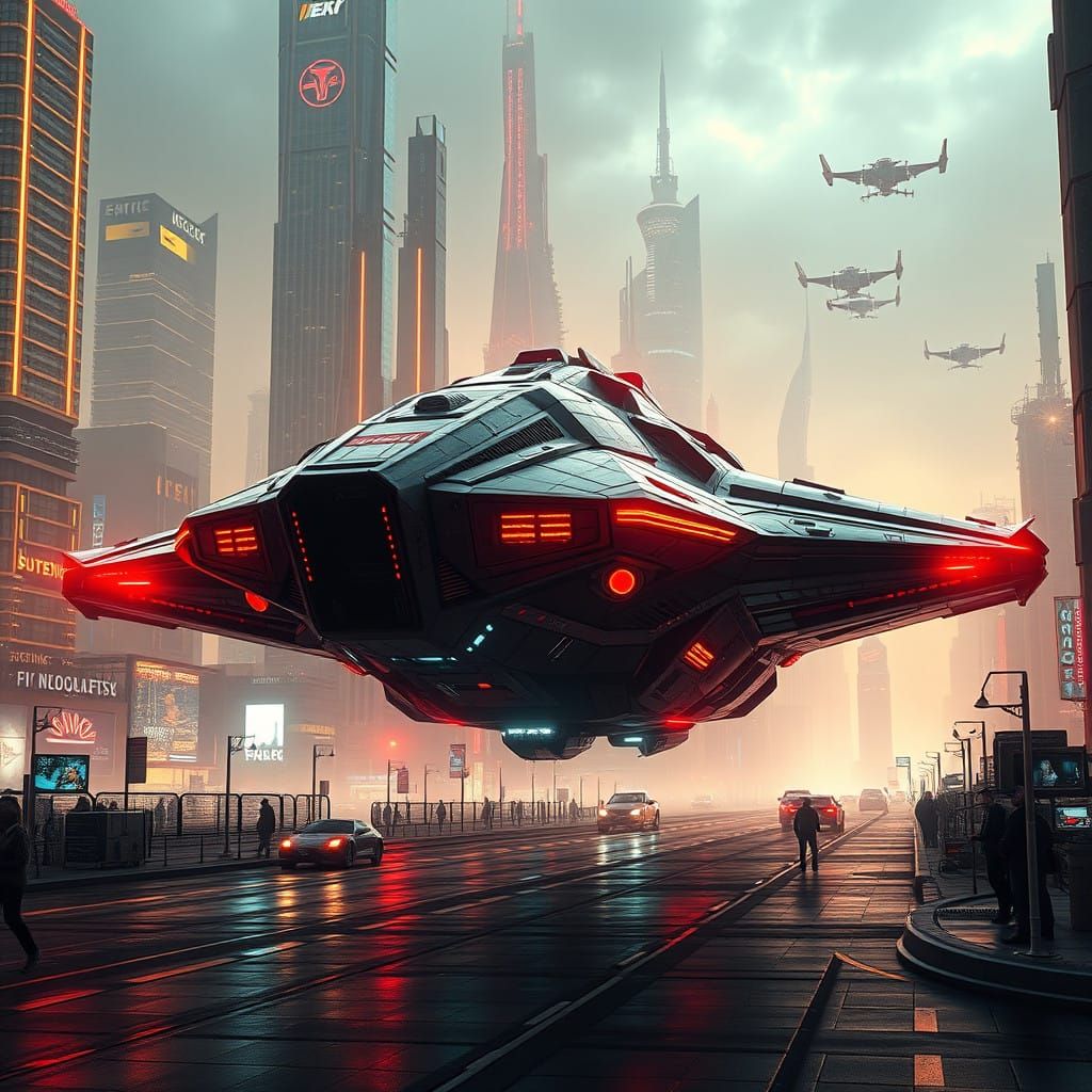 Blade Runner Meets Star Trek in Neon Cyberpunk Metropolis