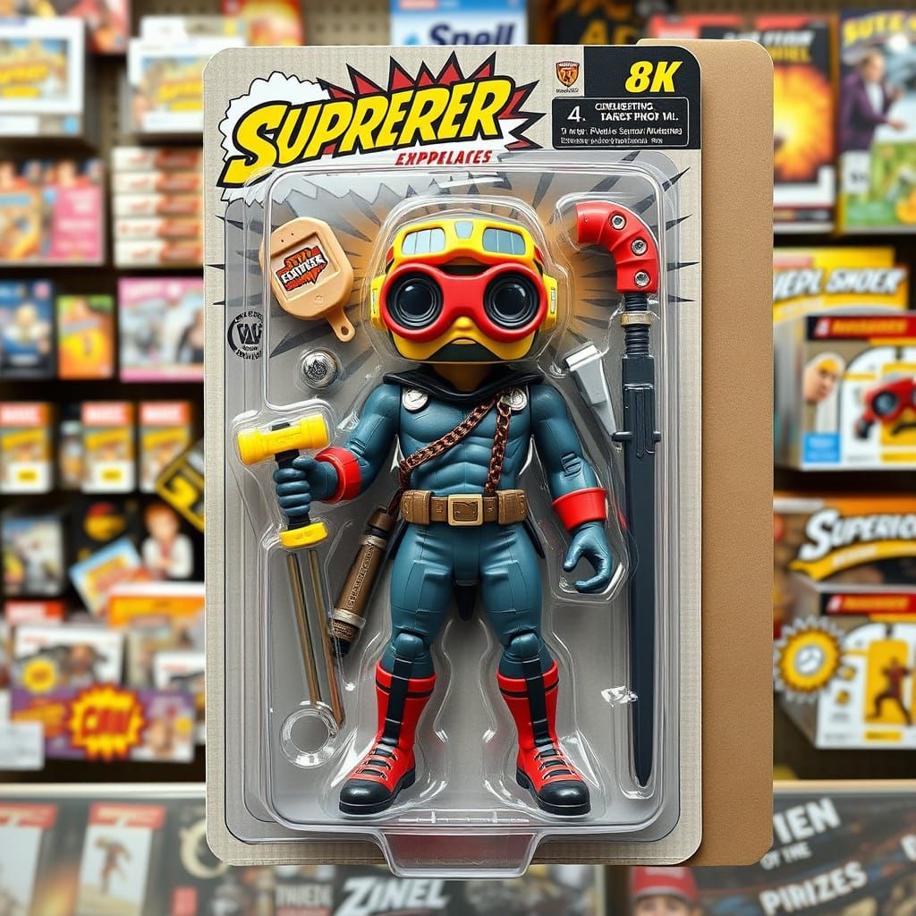 Absurd Superhero 8K Masterpiece with Googly-Eyed Goggles and...