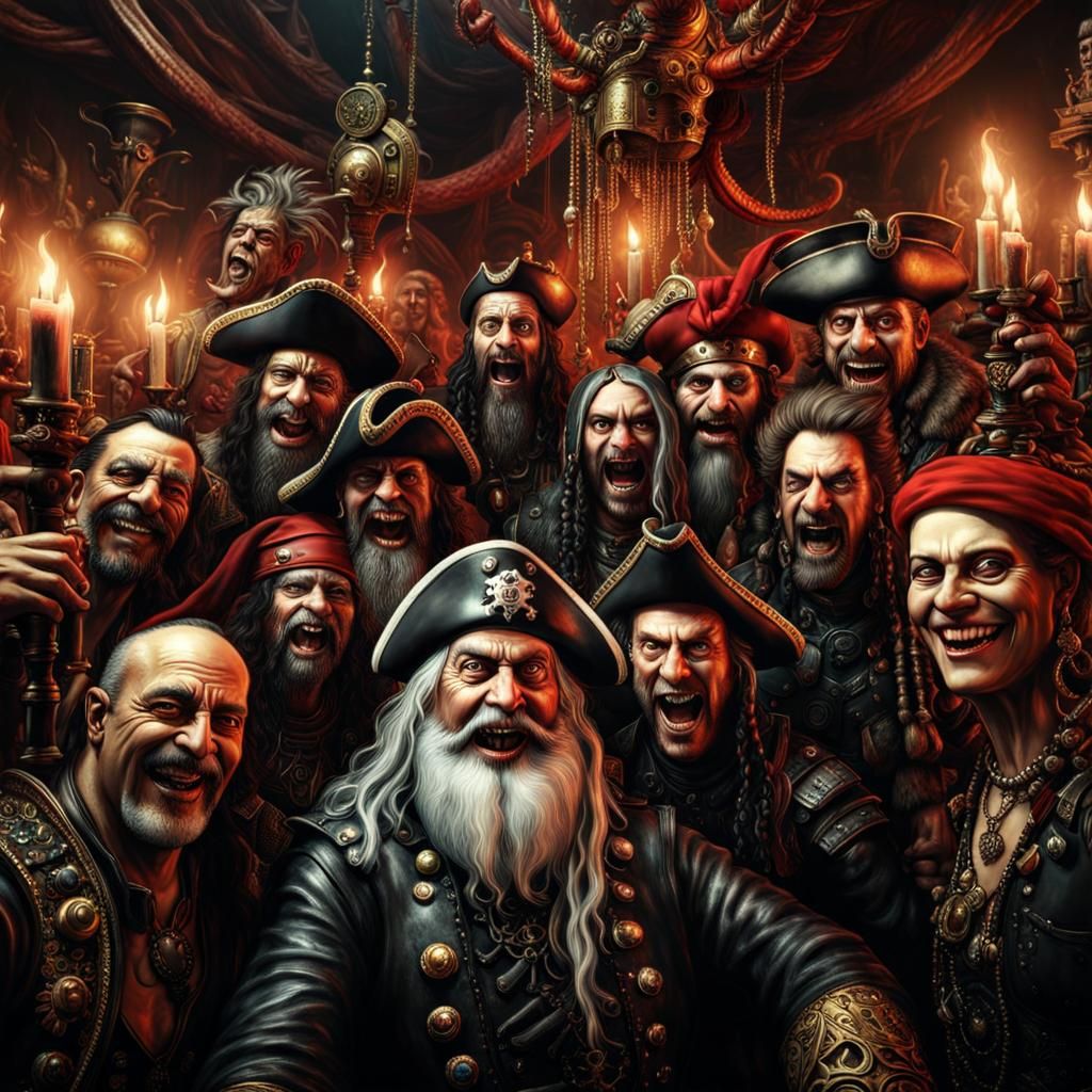 Joyful Pirate Punk Christmas Celebration in Hell