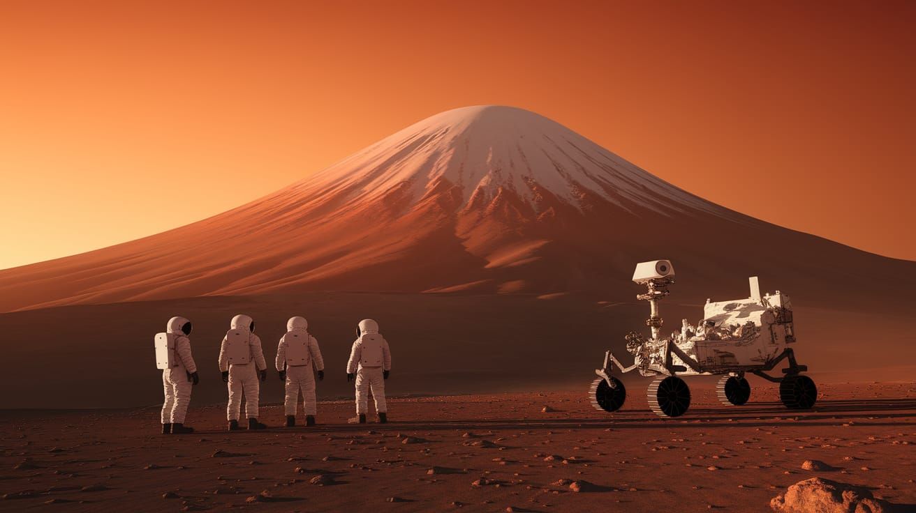 Martian Sunset Illuminates Olympus Mons