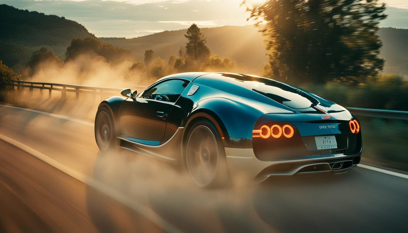 Bugatti at Sunset: Cinematic Film Still