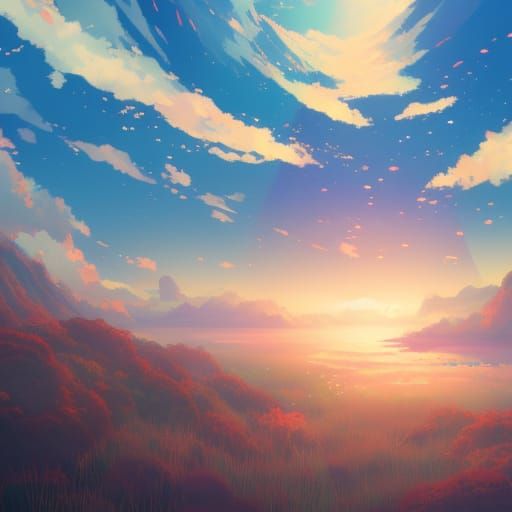 Anime Key Visual Inspired by Ghibli and Shinkai