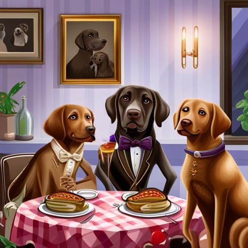 Labrador Dog Family Celebrates Mother's Day