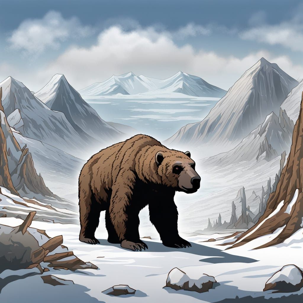 Ancient Megatherium Stands Firm Against Harsh Prehistoric La...