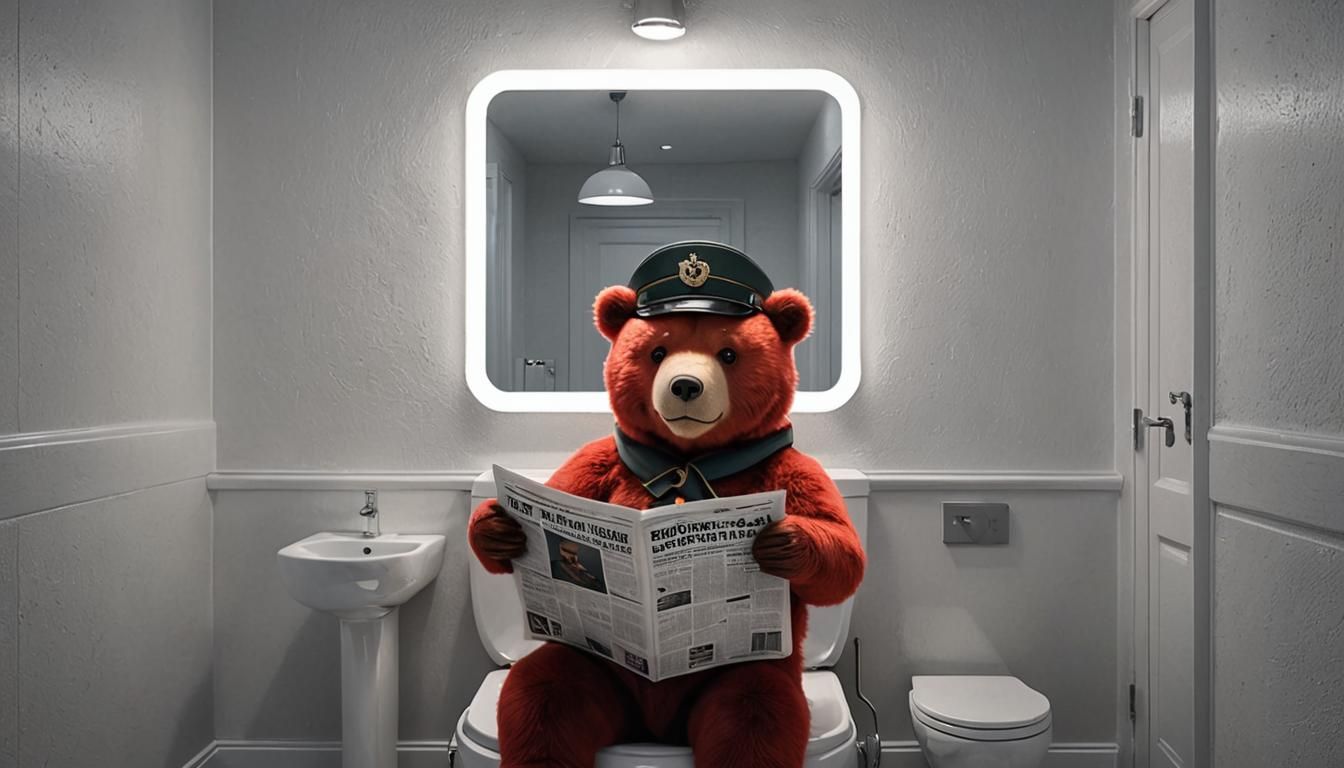 Russian Bear wearing a military hat