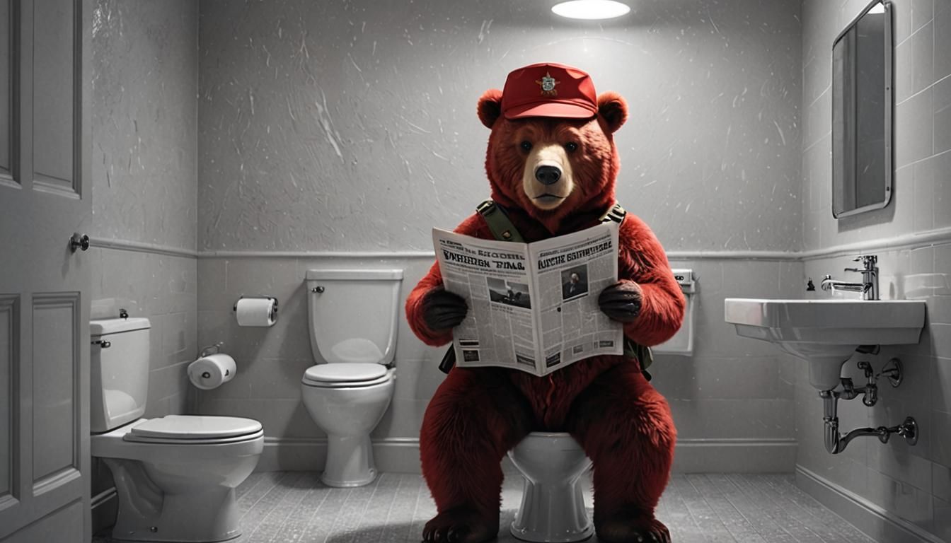 Russian Bear wearing a military hat