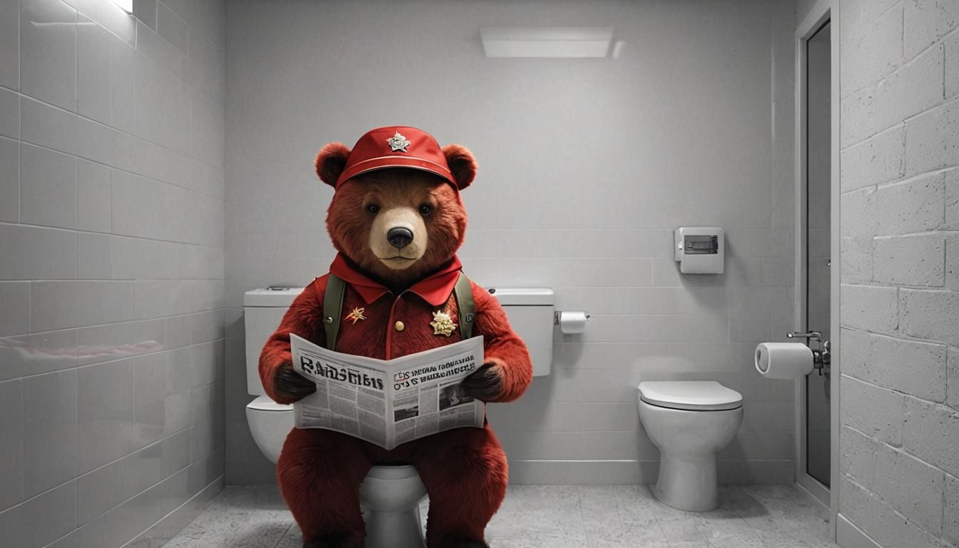 Russian Bear wearing a military hat