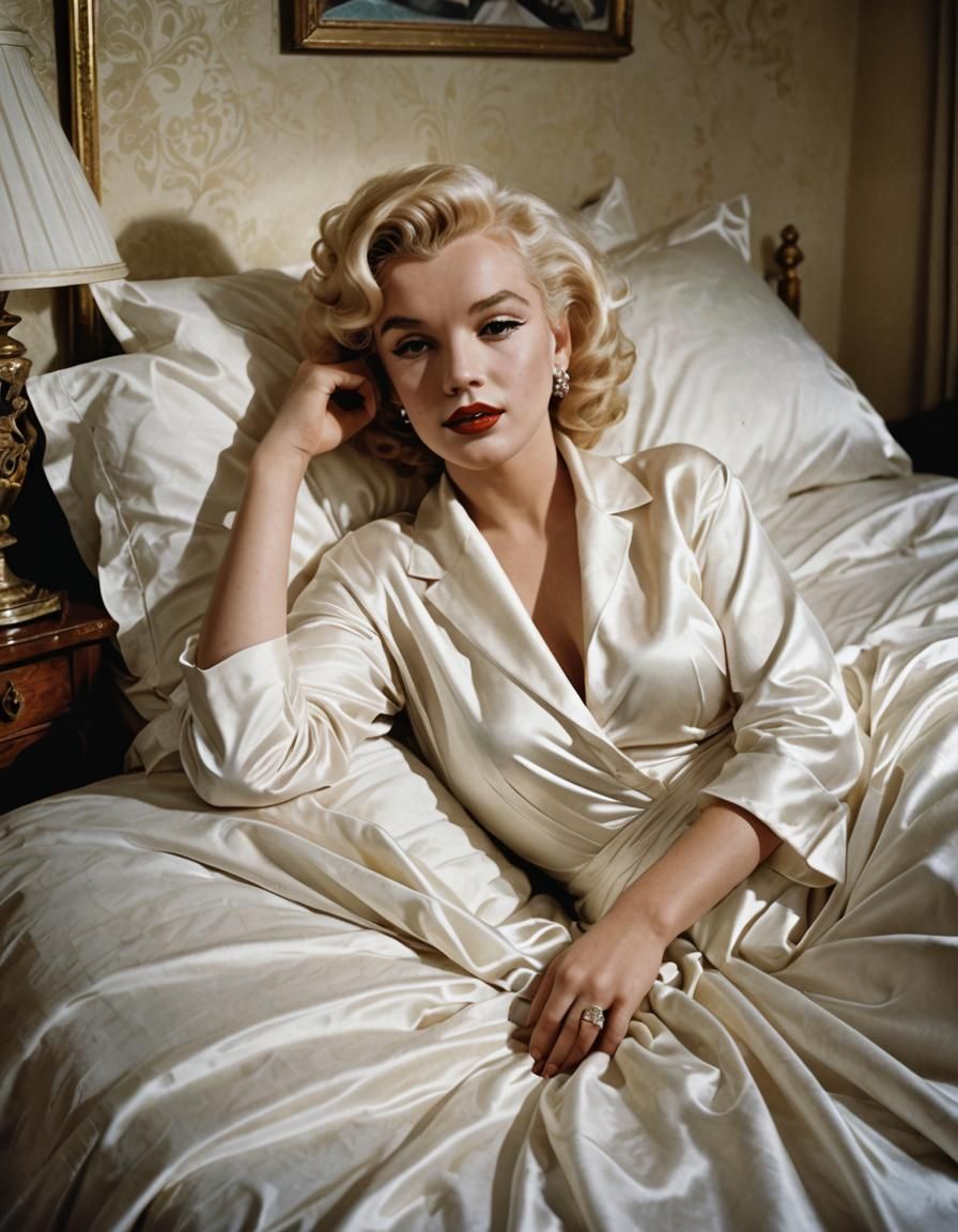 Marilyn Monroe Fantasy in White Silks