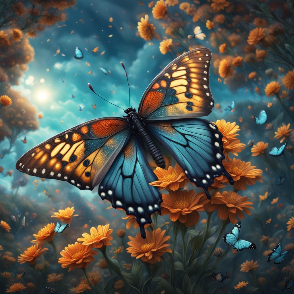 Cinematic Butterfly Digital Matte Painting