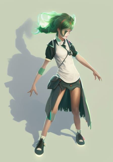 School Girl with Horns: Hyperdetailed Concept Art