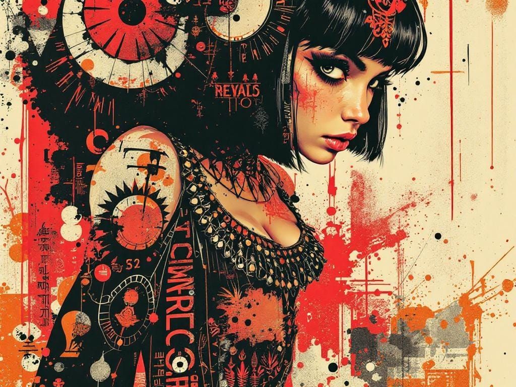 Egyptian Woman: Shepard Fairey and Aaron Horkey Fusion