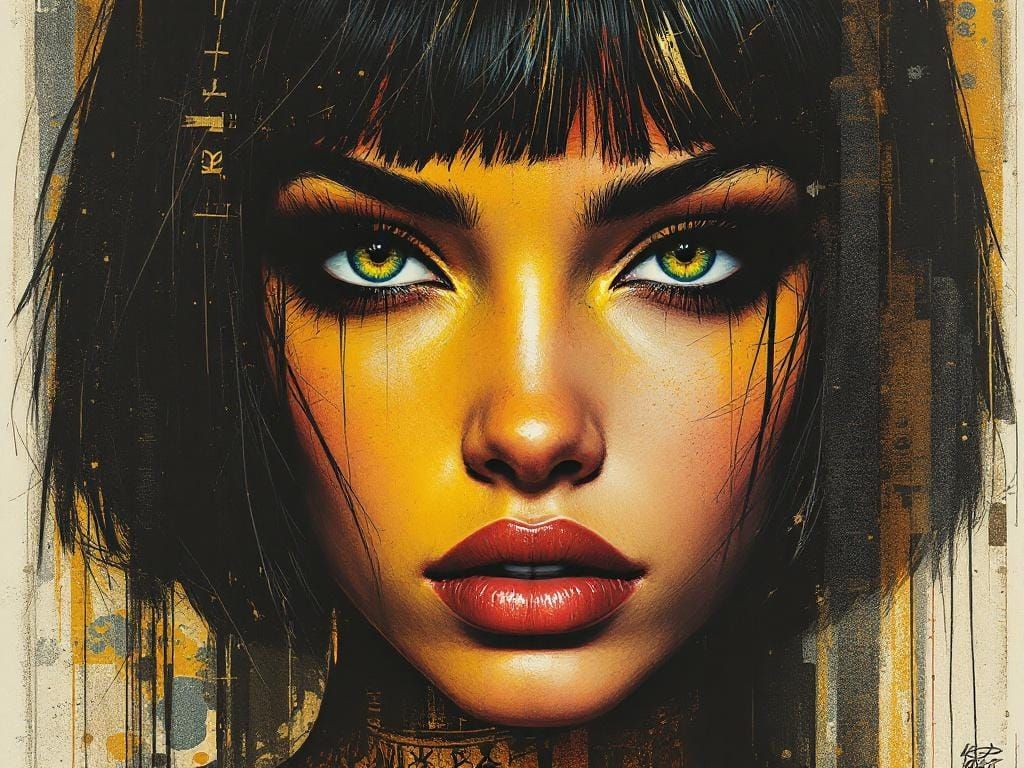 Egyptian Woman in Graphic Style with Typography