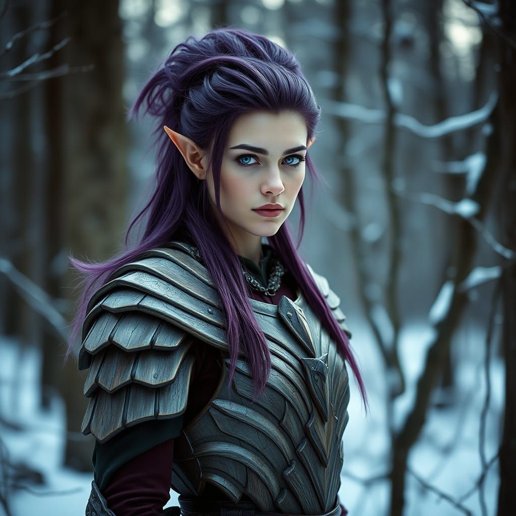 Elven Druid in Winter Wood Armor