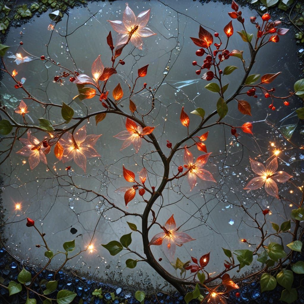 Mysterious Figure Walks Through a Vibrant, Twinkling Forest